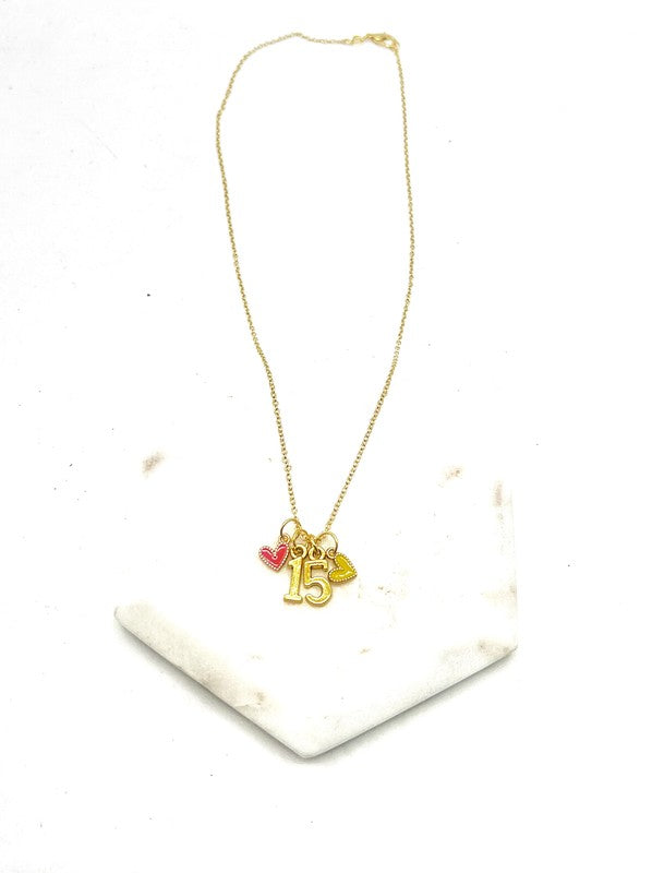 Gold 15 Mahomes Kansas City Charm Necklace Chiefs