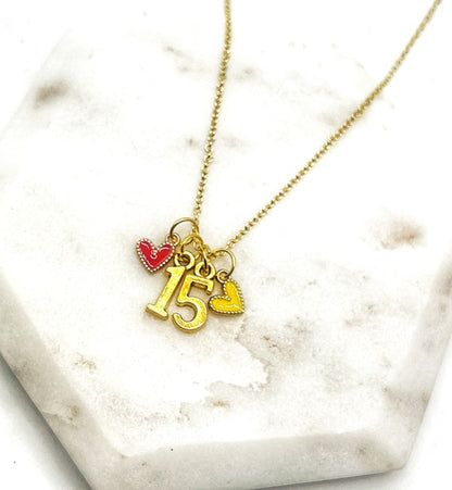 Gold 15 Mahomes Kansas City Charm Necklace Chiefs