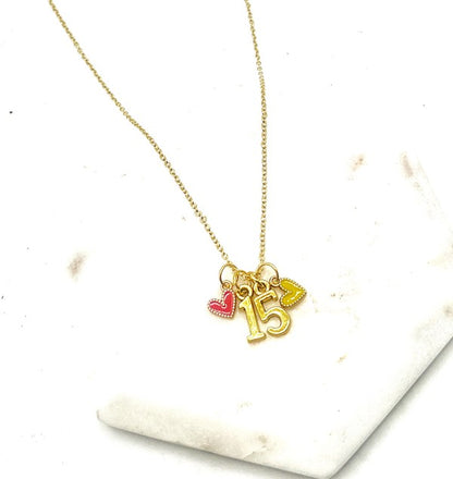 Gold 15 Mahomes Kansas City Charm Necklace Chiefs