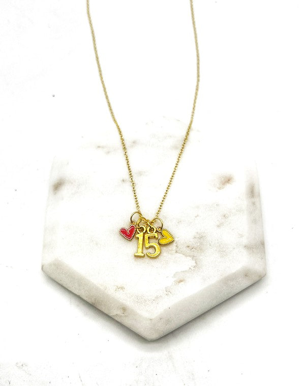 Gold 15 Mahomes Kansas City Charm Necklace Chiefs