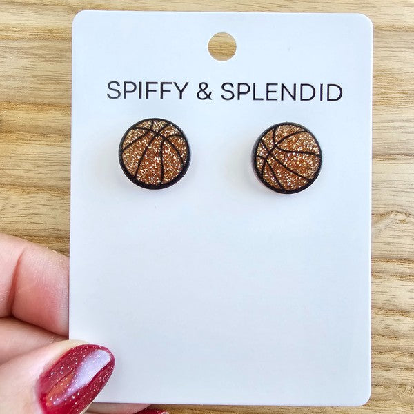 Glitter Basketball Studs