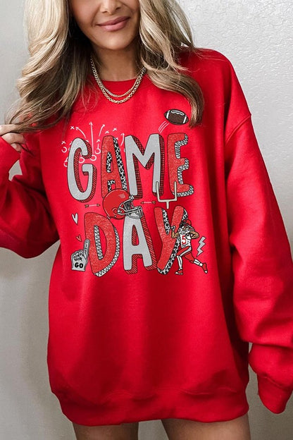 Game Day Football Graphic Fleece Sweatshirts