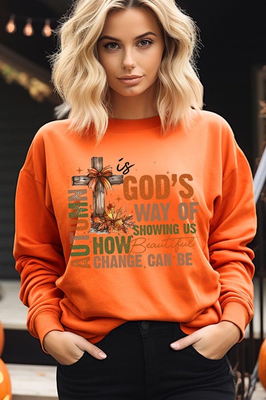 Autumn Is God's Way Graphic Fleece Sweatshirts