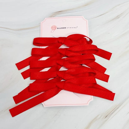 Solid Bow Hair Clip Set Of 5