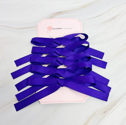 Solid Bow Hair Clip Set Of 5