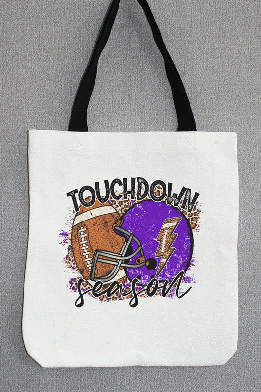 GameDay Purple Helmet Touchdown Season Tote Bag