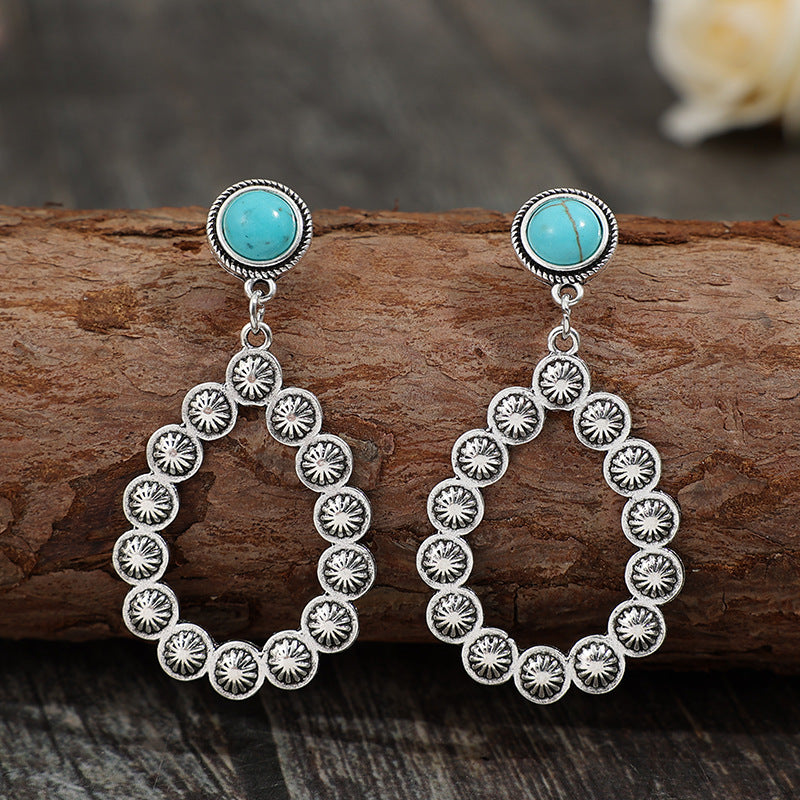 Artificial Turquoise Teardrop Earrings