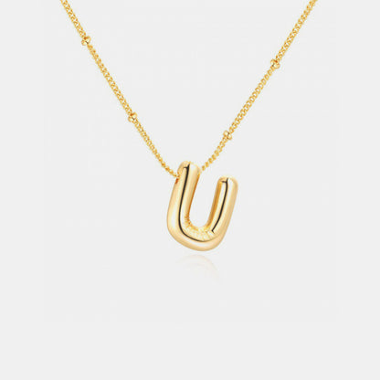 Gold-Plated Letter T- Z Pendant Necklaces