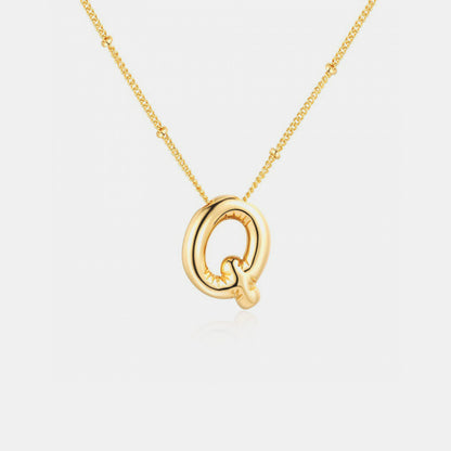 Gold-Plated K-S Letter Pendant Necklaces