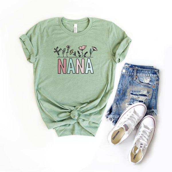 Nana Flowers Short Sleeve Graphic Tee