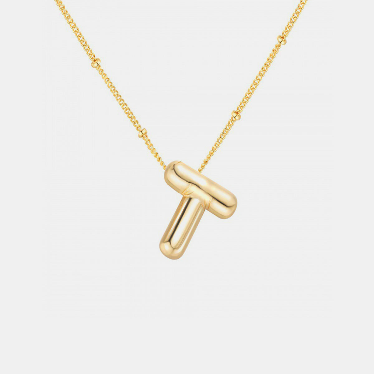 Gold-Plated Letter T- Z Pendant Necklaces