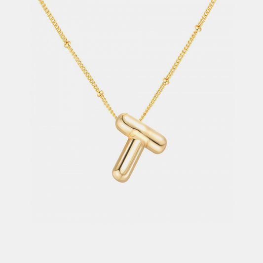 Gold-Plated Letter T- Z Pendant Necklaces