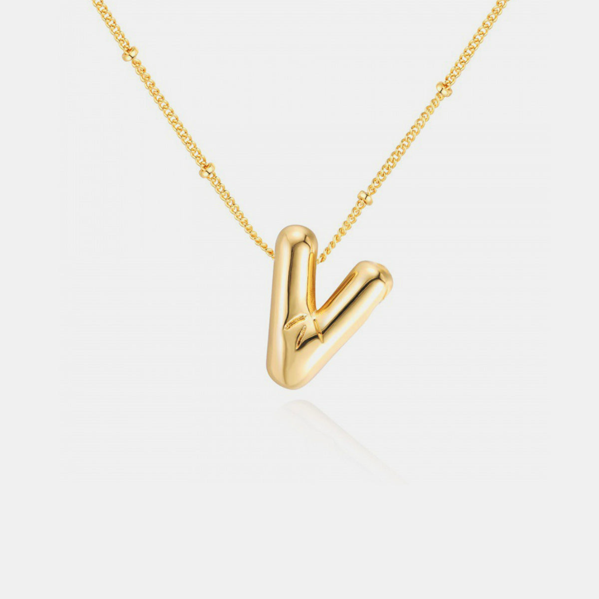 Gold-Plated Letter T- Z Pendant Necklaces