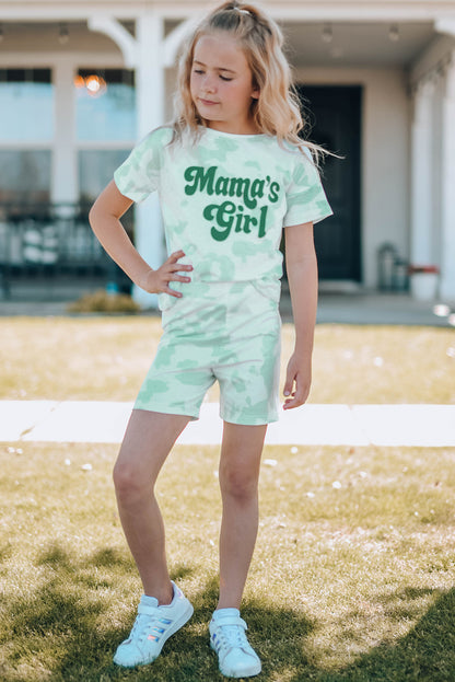 Printed Letter Graphic Lounge Set Girls