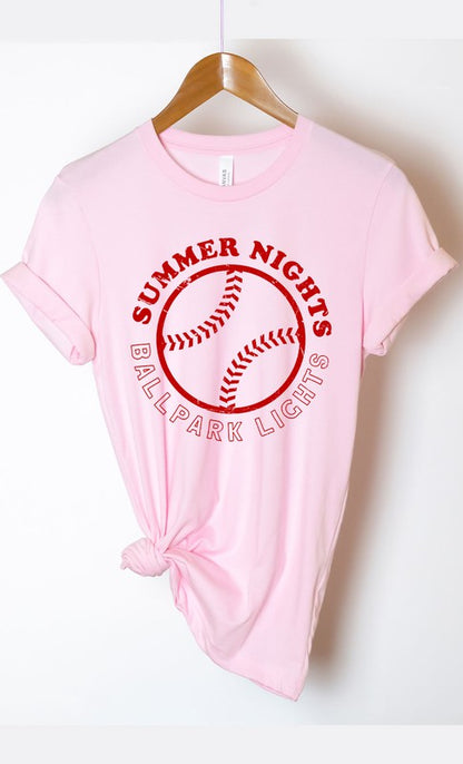 Summer Nights and Ballpark Lights Baseball Graphic