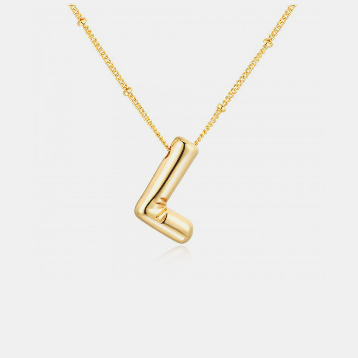 Gold-Plated K-S Letter Pendant Necklaces