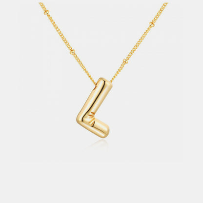 Gold-Plated K-S Letter Pendant Necklaces