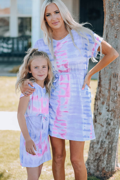 Tie-Dye Belted T-Shirt Dress Girls