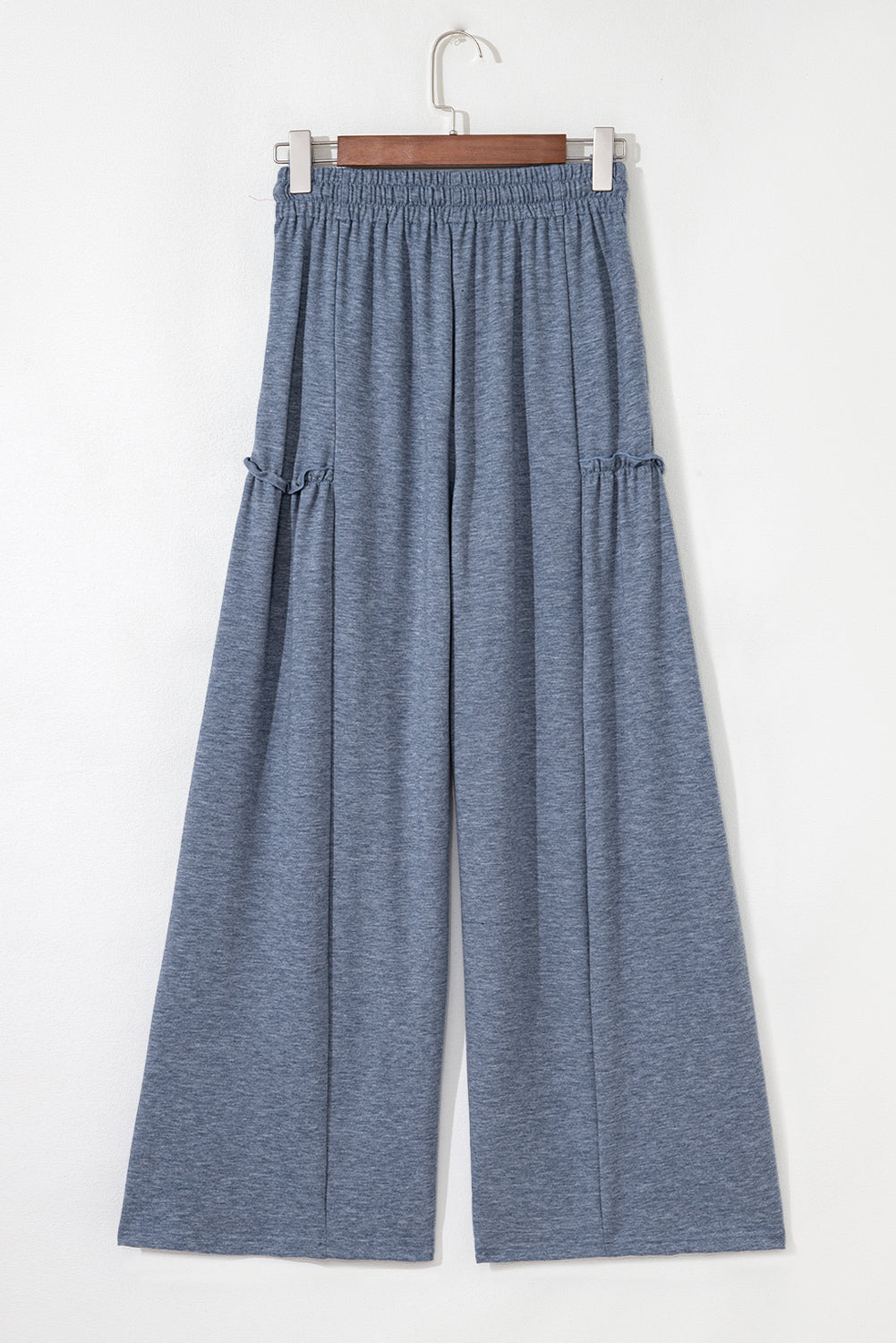 Pantalon ample à taille élastique avec cordon de serrage et détails froncés