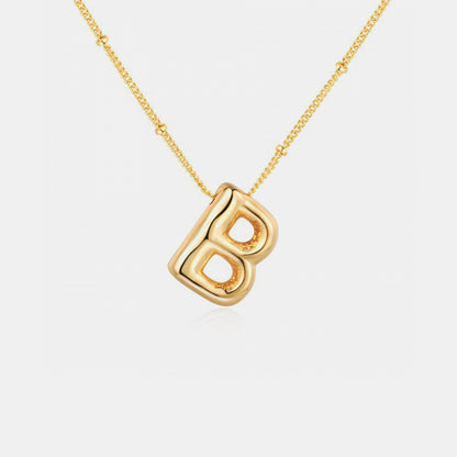 Gold-Plated A-J  Letter Pendant Necklaces