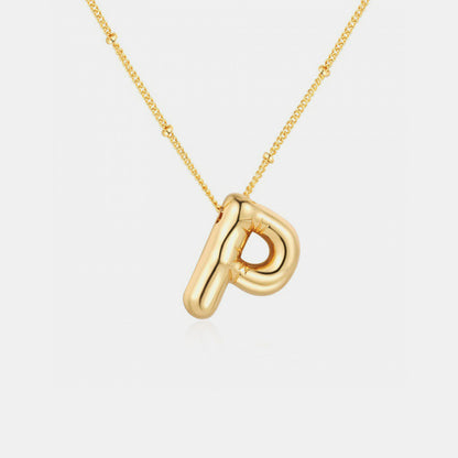 Gold-Plated K-S Letter Pendant Necklaces