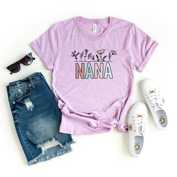 Nana Flowers Short Sleeve Graphic Tee