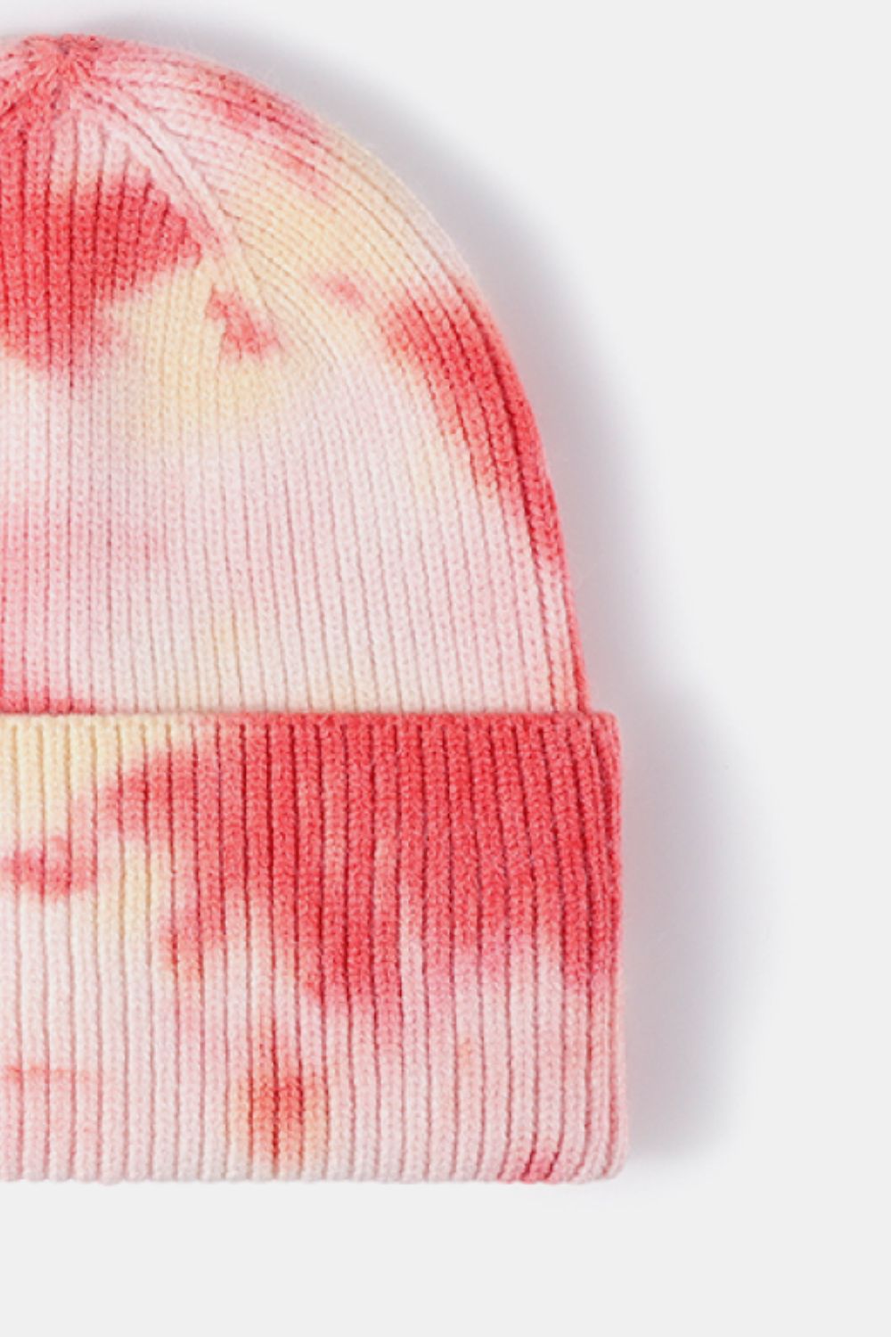 Tie-Dye Cuffed Rib-Knit Beanie Hat