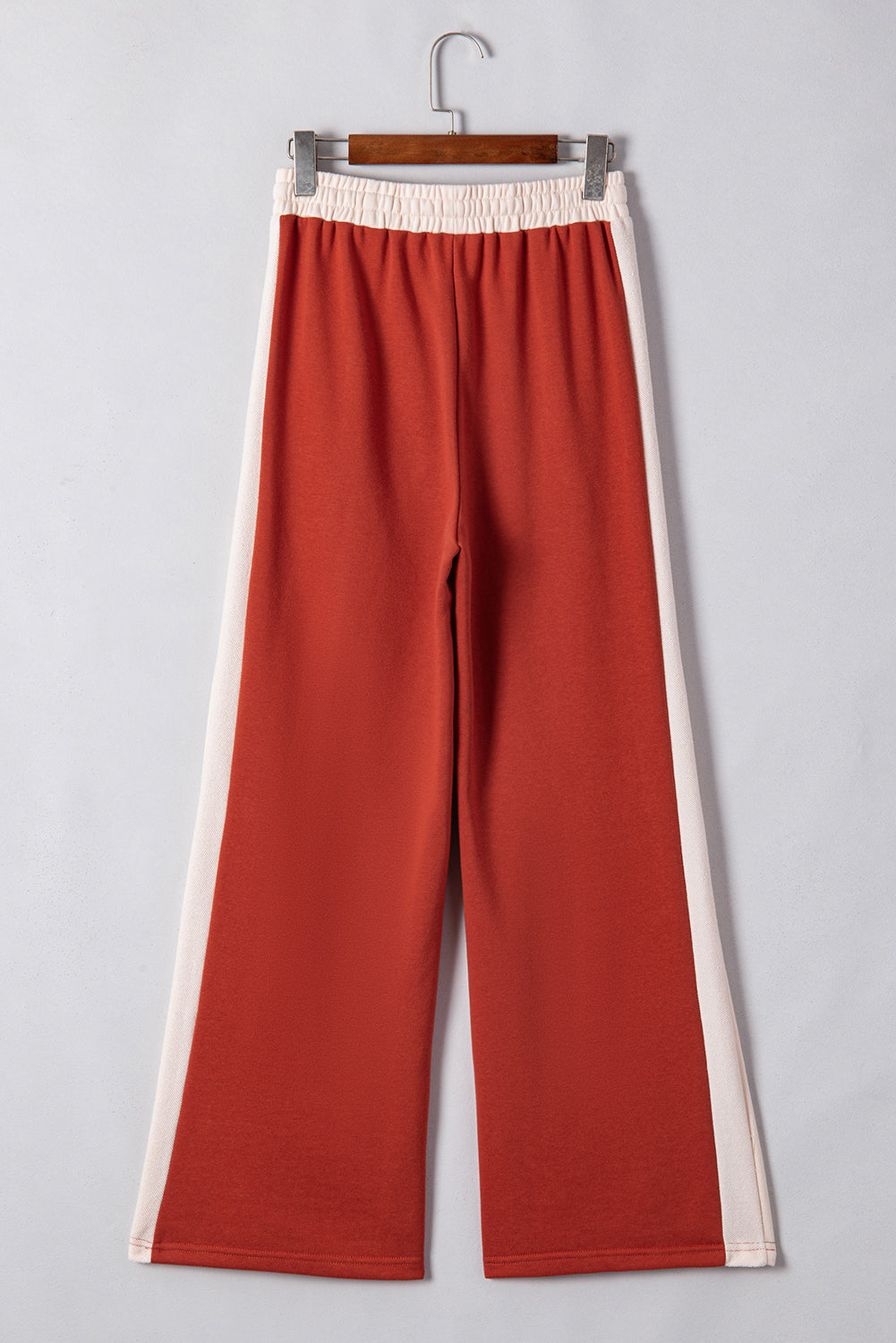 Pantalon ample taille haute avec cordon de serrage, color-block Flamingo