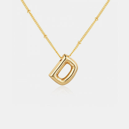 Gold-Plated A-J  Letter Pendant Necklaces