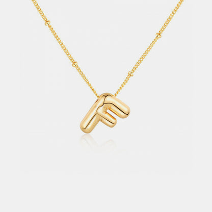 Gold-Plated A-J  Letter Pendant Necklaces