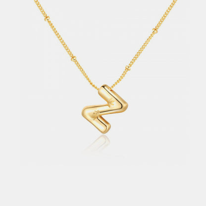 Gold-Plated Letter T- Z Pendant Necklaces