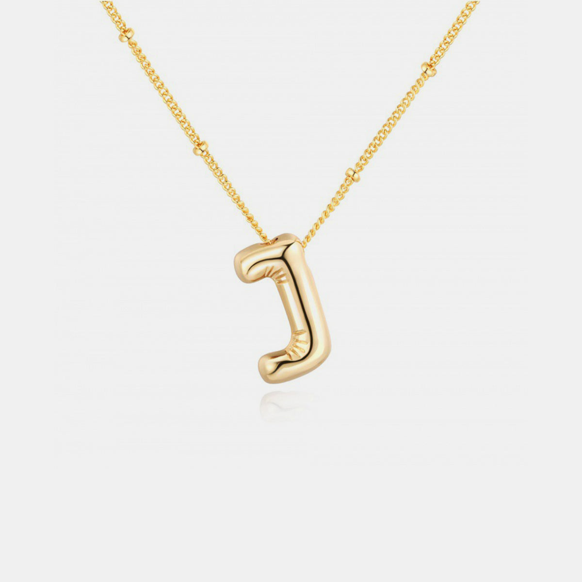 Gold-Plated A-J  Letter Pendant Necklaces