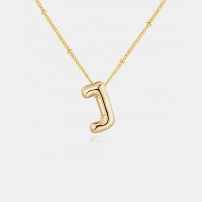 Gold-Plated A-J  Letter Pendant Necklaces