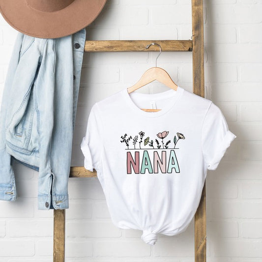 Nana Flowers Short Sleeve Graphic Tee