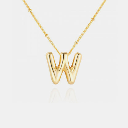 Gold-Plated Letter T- Z Pendant Necklaces