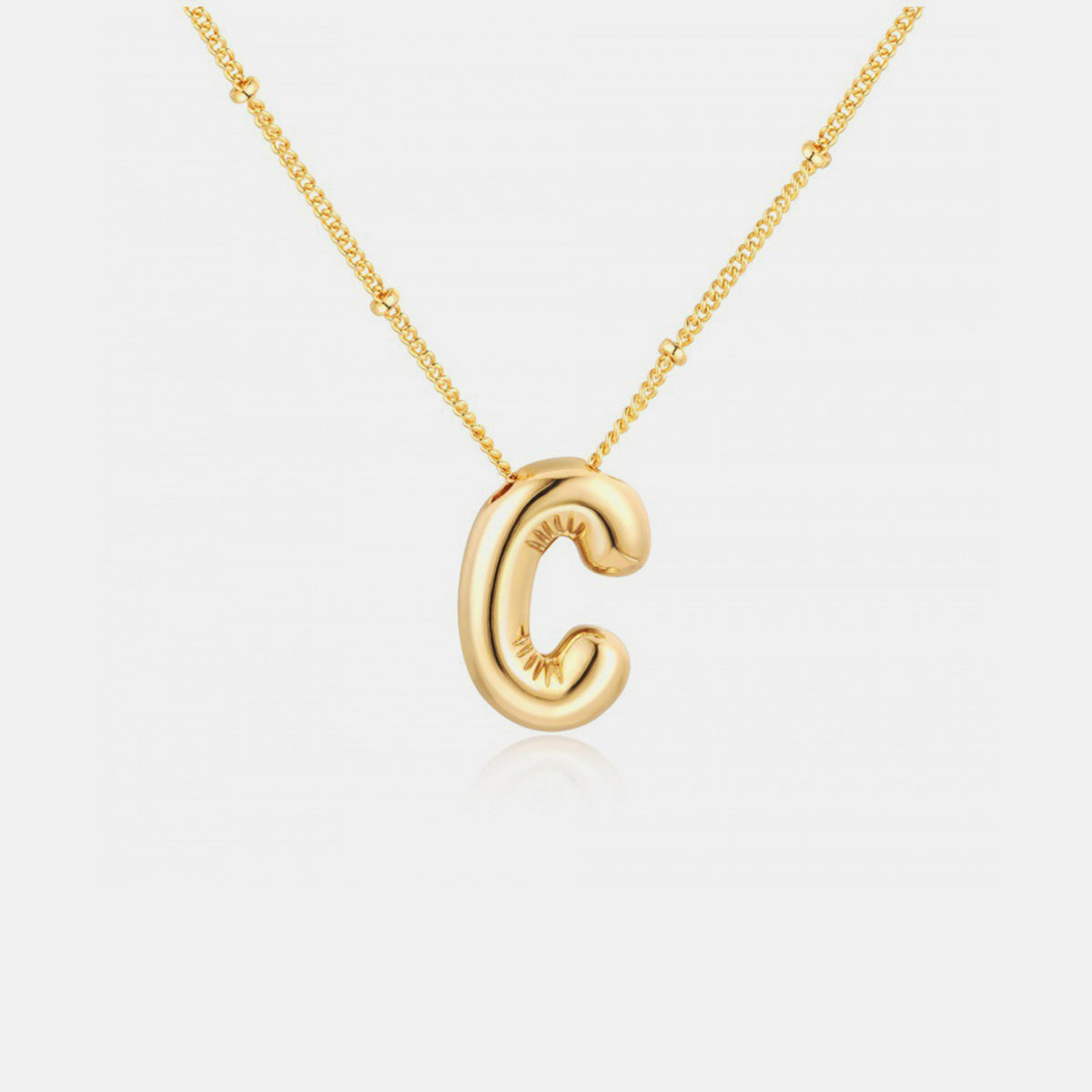 Gold-Plated A-J  Letter Pendant Necklaces