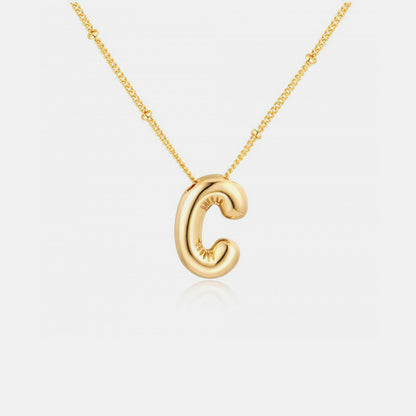 Gold-Plated A-J  Letter Pendant Necklaces