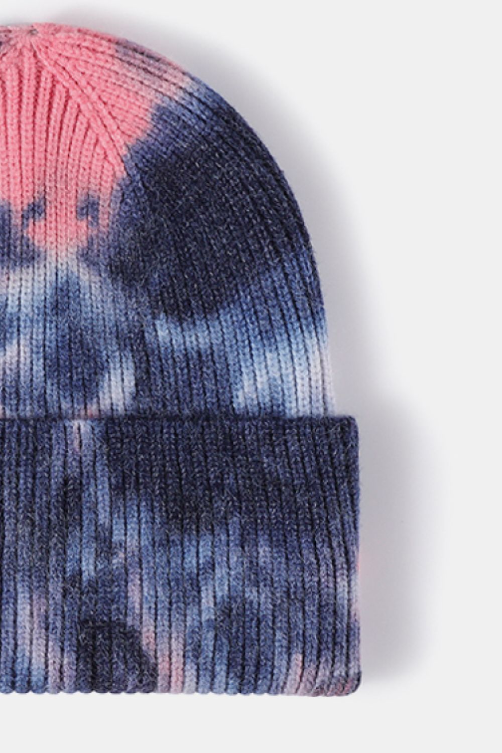 Tie-Dye Cuffed Rib-Knit Beanie Hat