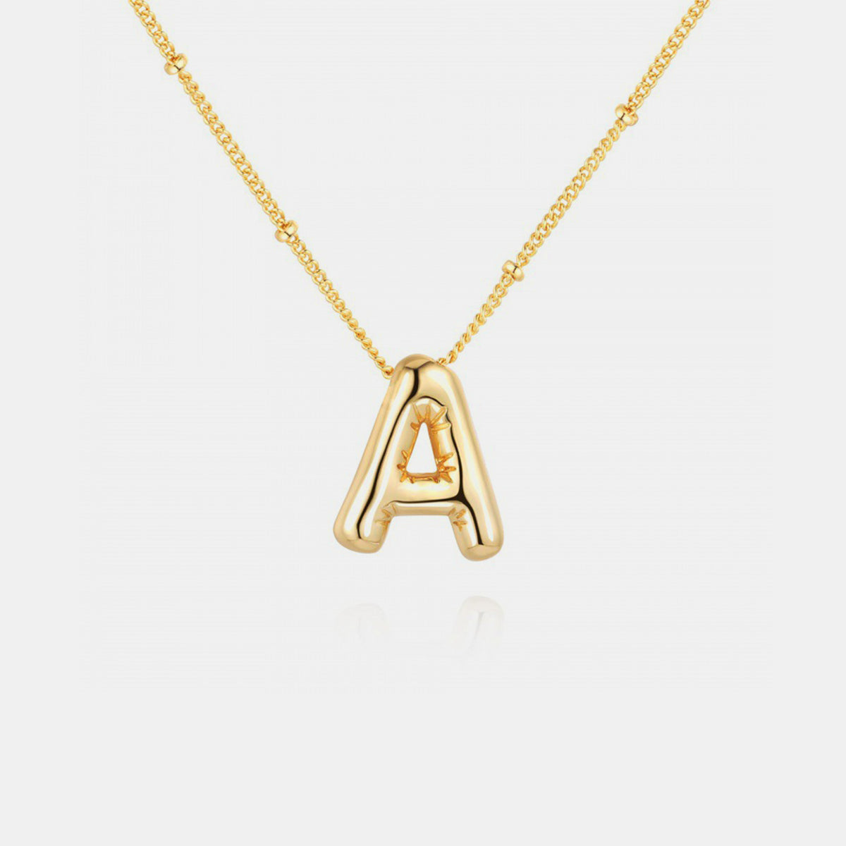 Gold-Plated A-J  Letter Pendant Necklaces