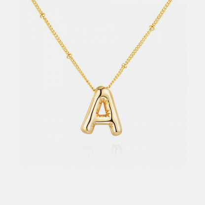 Gold-Plated A-J  Letter Pendant Necklaces