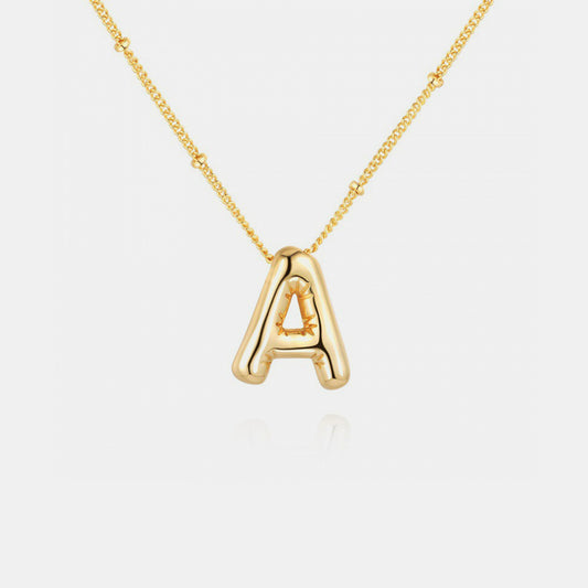 Gold-Plated A-J  Letter Pendant Necklaces