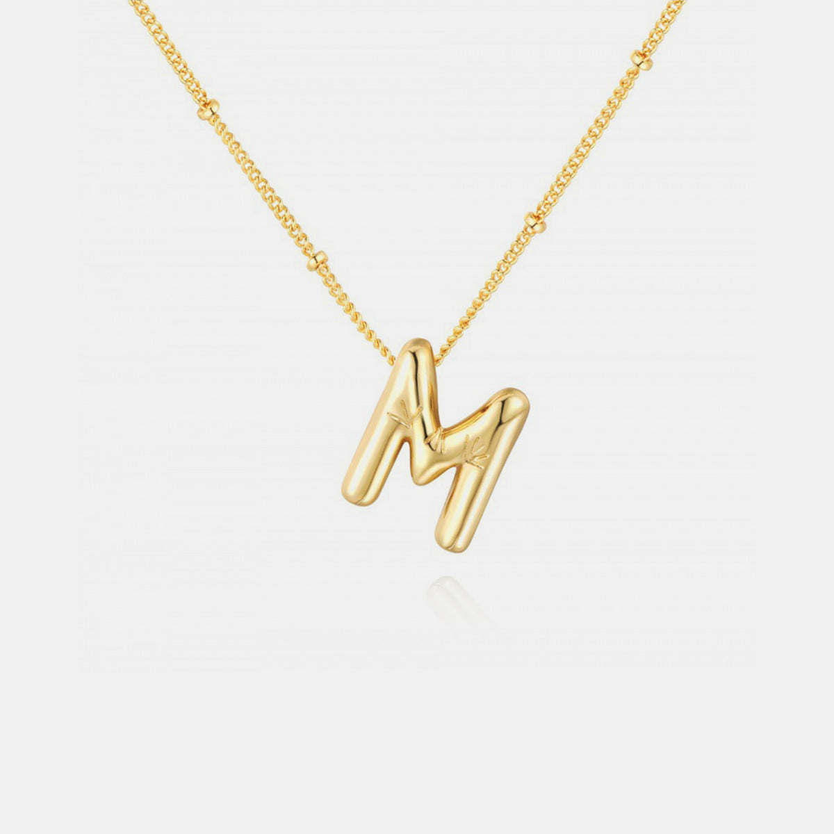 Gold-Plated K-S Letter Pendant Necklaces