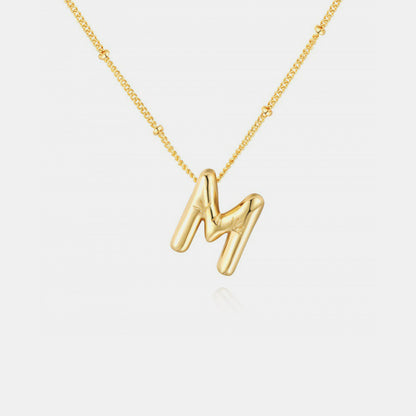 Gold-Plated K-S Letter Pendant Necklaces