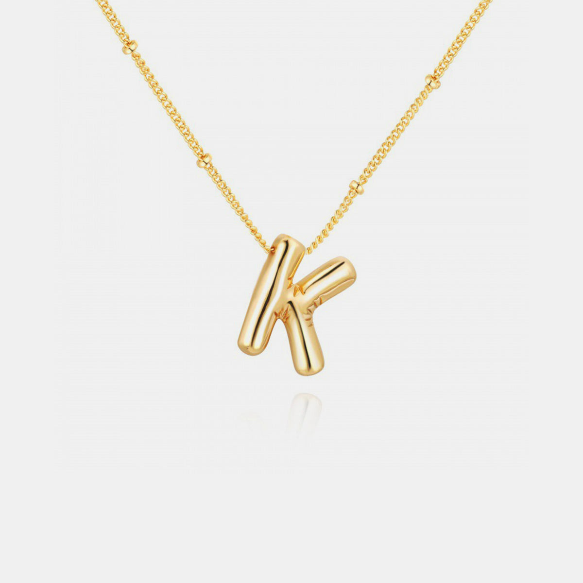 Gold-Plated K-S Letter Pendant Necklaces