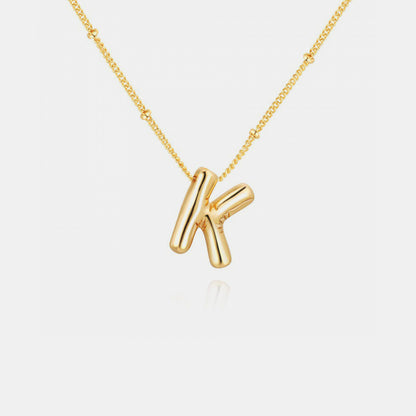 Gold-Plated K-S Letter Pendant Necklaces