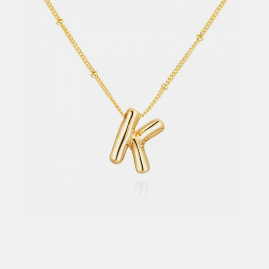 Gold-Plated K-S Letter Pendant Necklaces