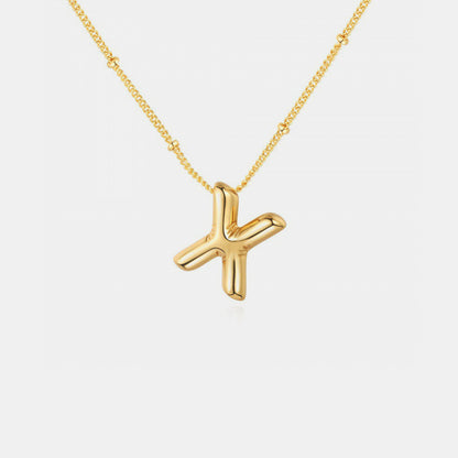 Gold-Plated Letter T- Z Pendant Necklaces