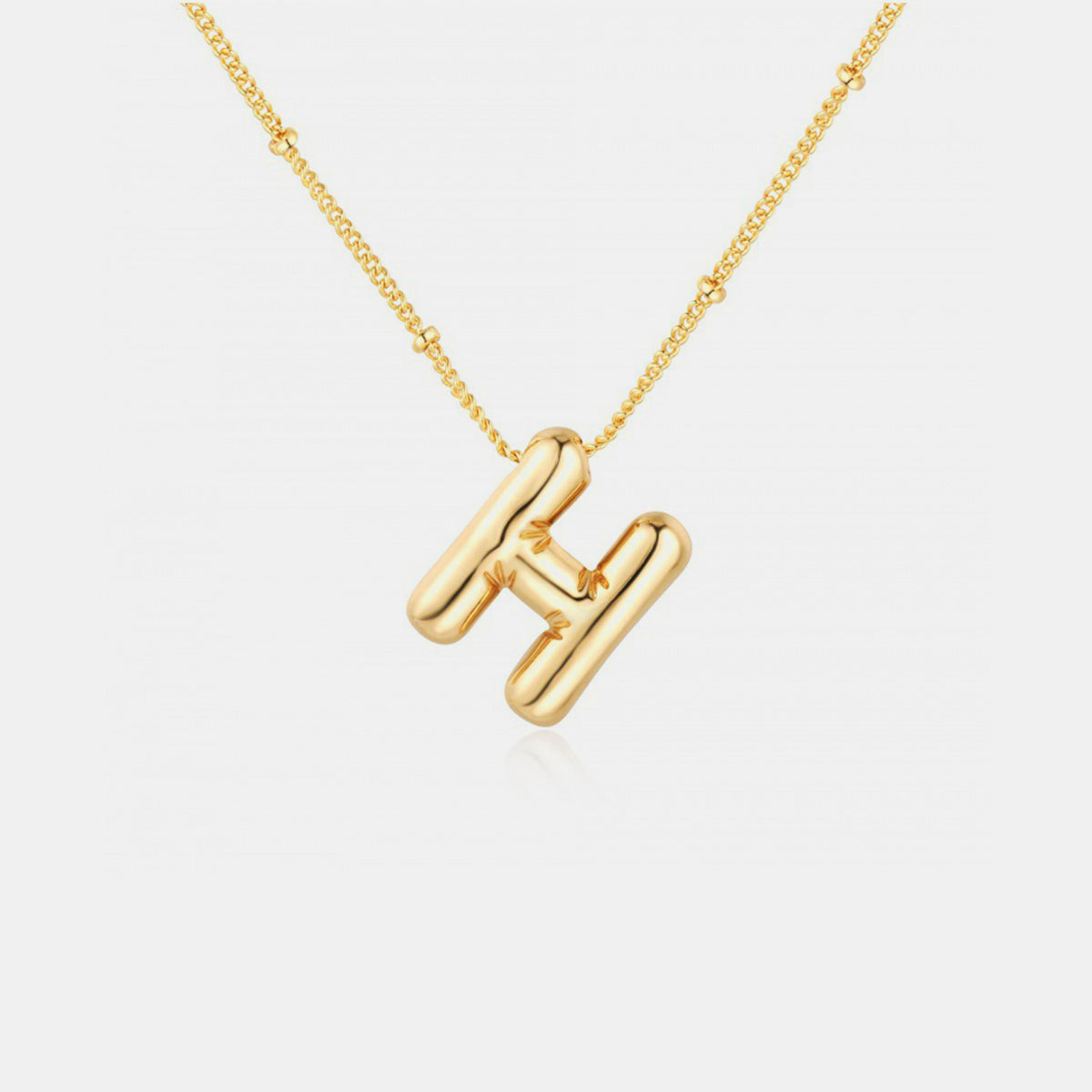 Gold-Plated A-J  Letter Pendant Necklaces