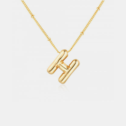 Gold-Plated A-J  Letter Pendant Necklaces