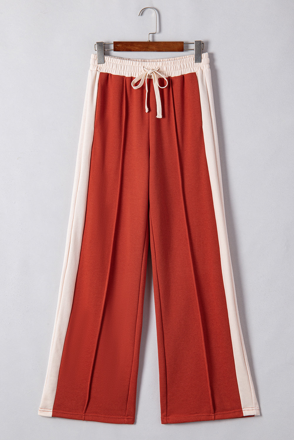 Pantalon ample taille haute avec cordon de serrage, color-block Flamingo
